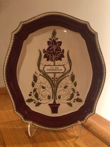 Grasslands Road "All The Trimmings" Scalloped Oval Holiday Serving Tray Platter