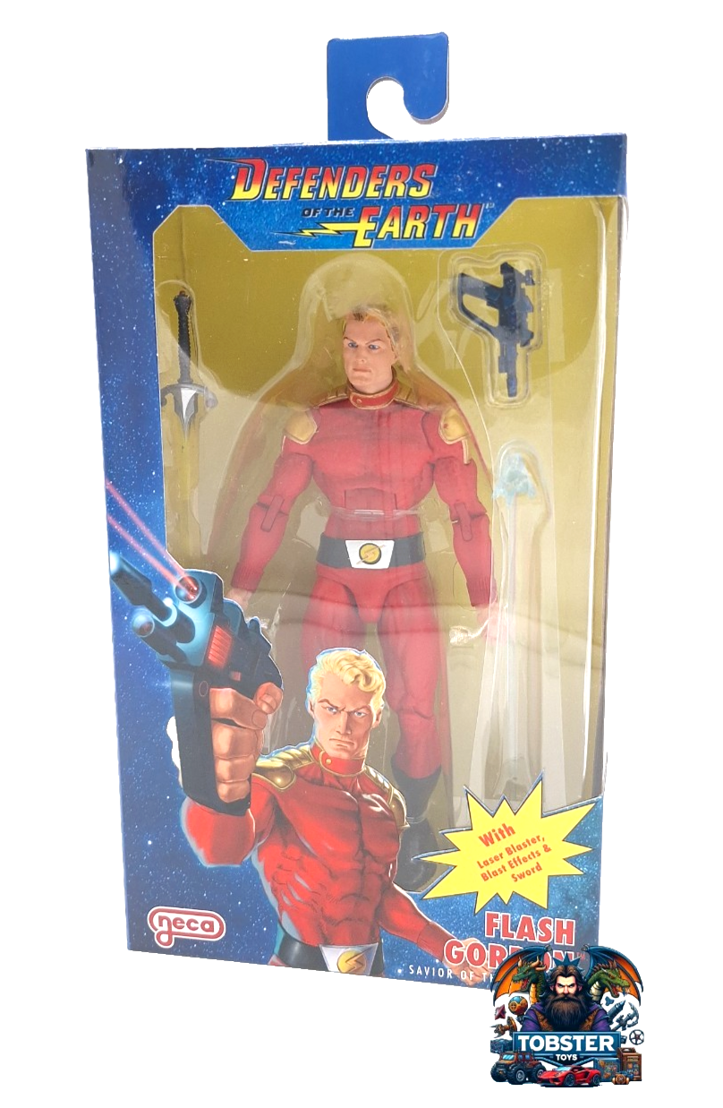 NECA Flash Gordon - Defenders of the Earth Actionfigur 18cm NEU & OVP + Zubehör