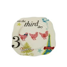 Rosanna Christmas Plate 12 Days 3rd Day French Hens Appetizer Salad Dessert 6"