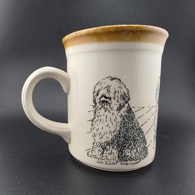 Biltons Sheep Dog Ceramic Mug Coffee Cup England Vintage Brown White