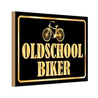 Holzschild 12X18 Cm Oldscholl Biker Sport Hobby Deko Geschenk Holz Schild