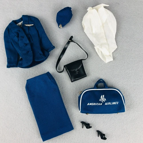 Vintage Barbie AMERICAN AIRLINES STEWARDESS Outfit Fashion #984 Complete 1961-64