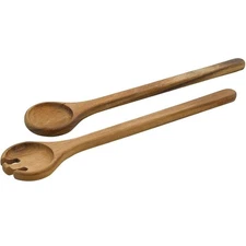 Zassenhaus Acacia Wood 2 Piece Salad Serving Utensil Set, 13.75" x 2.5"