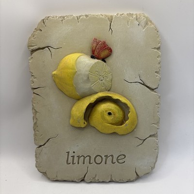 Limone Lemon Ceramic Clay Kitchen Wall Hanging 8x6  Butterfly
