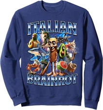 Funny Italian Brainrot Meme Collage Character Unisex Crewneck Sweatshirt