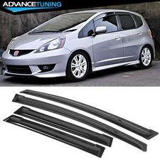 For 09-14 Honda Fit Hatchback Acrylic Window Visors Rain Guard Deflector Tape On