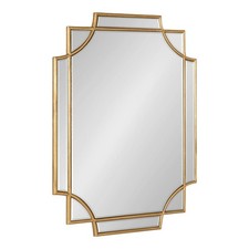 Kate and Laurel Minuette Glam Wall Mirror, 18 x 24, Gold, BohoChic Home Decor...