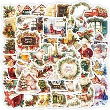 Xmas Holiday Party Stickers 01 , 50 Pcs Christmas Theme Stickers