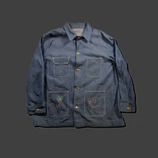 1950s Wrangler Blue Bell Chore Coat XXL - Vintage Chain Stitching