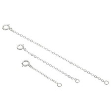 1/2/3" S925 Silver Necklace Extender, 3pcs Chain Extenders, Silver