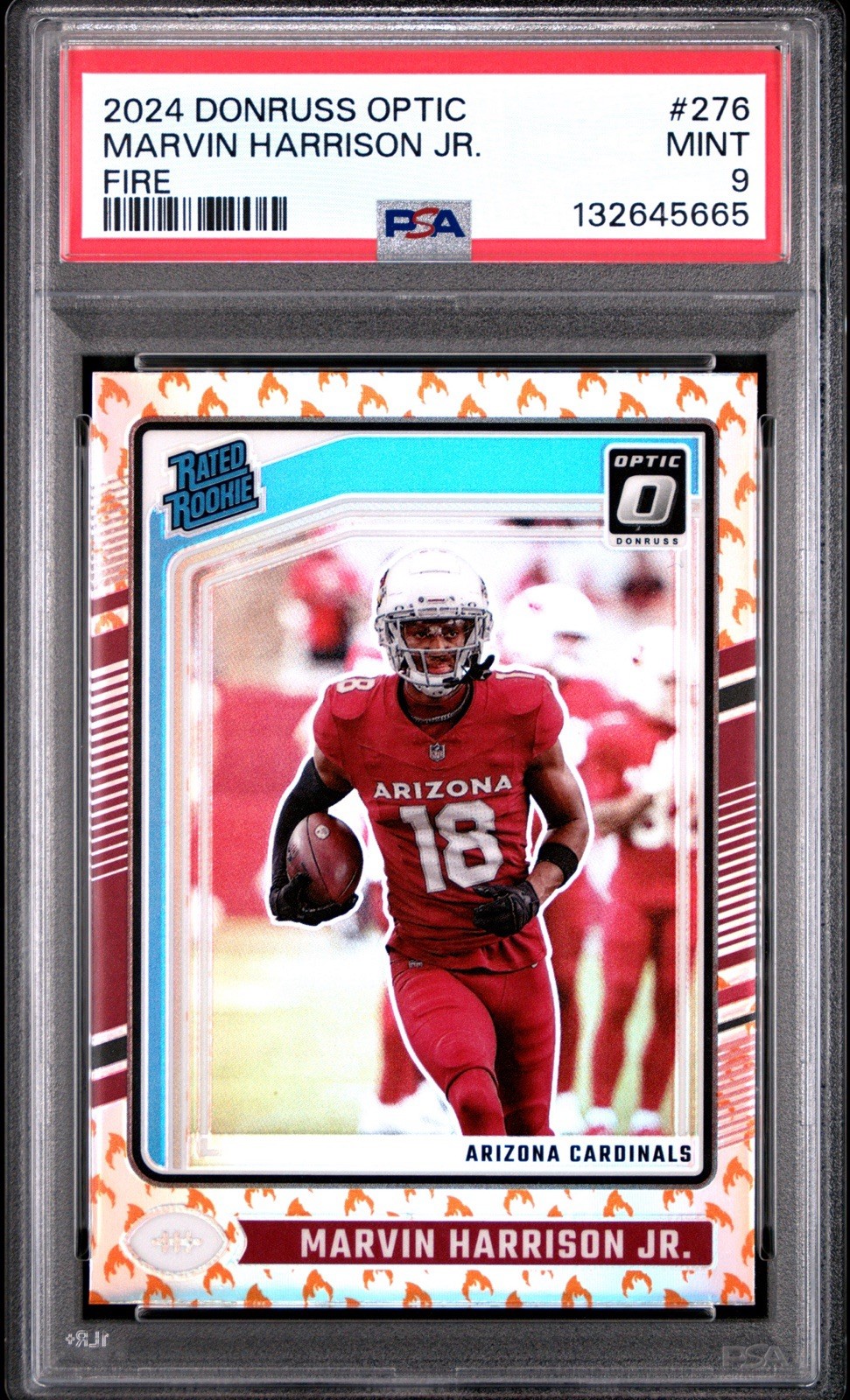 2024 PANINI DONRUSS OPTIC FIRE SSP #276 MARVIN HARRISON JR. ROOKIE RC PSA 9
