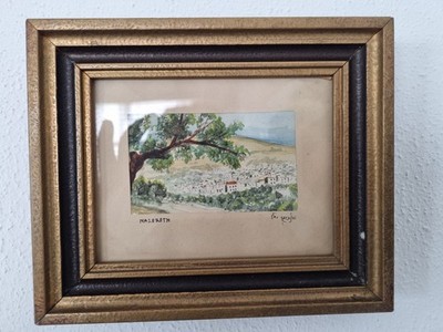 Original-Aquarell: Nazareth (1950)Albert Luckas (Lukasi / teils sign. Ben-Dor)