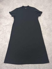 Vintage Kathie Lee Collection T Shirt Dress Large Black Maxi Casual