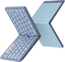 Samsers Full-Size Foldable Bluetooth Keyboard, KF08S Android Windows Mac OS Blue