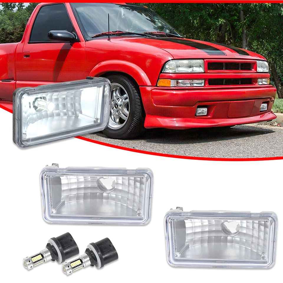 PAR DE LUCES ANTINIEBLA PARACHOQUES TRANSPARENTE REPUESTO PARA CHEVY S10 1998-04 PICKUP BLAZER Foto 2 de 4