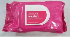 CLINIQUE PEP-START QUICK CLEANSING SWIPES MAKEUP REMOVER WIPES 50 TOWELETTES NIB