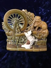 Vintage McCoy Planter Spinning Wheel Scotty Dog and Cat