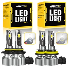 AUXITO Combo 4 9005 + H11/H8 LED Headlight Kit Bulbs High Low Beam White 80000LM