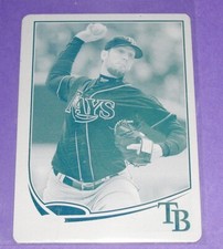 2013 Topps JAMES SHIELDS #133 Mini Cyan Printing Plate #1/1 Tampa Bay DEVIL RAYS