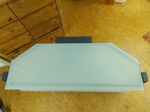 TV Rack Phonomöbel Metall/Glas 127cm Breite × 50cm Höhe × 52cm Tiefe - Bild 5 von 6