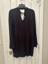 JustFab Black Bell Sleeve Romper Size M