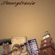 Pennsylvania, travel scrapbook paper - Scrapbook Customs 14272