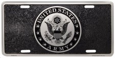US Army Emblem Black Textured 6"x12" Aluminum License Plate Officially Licensed