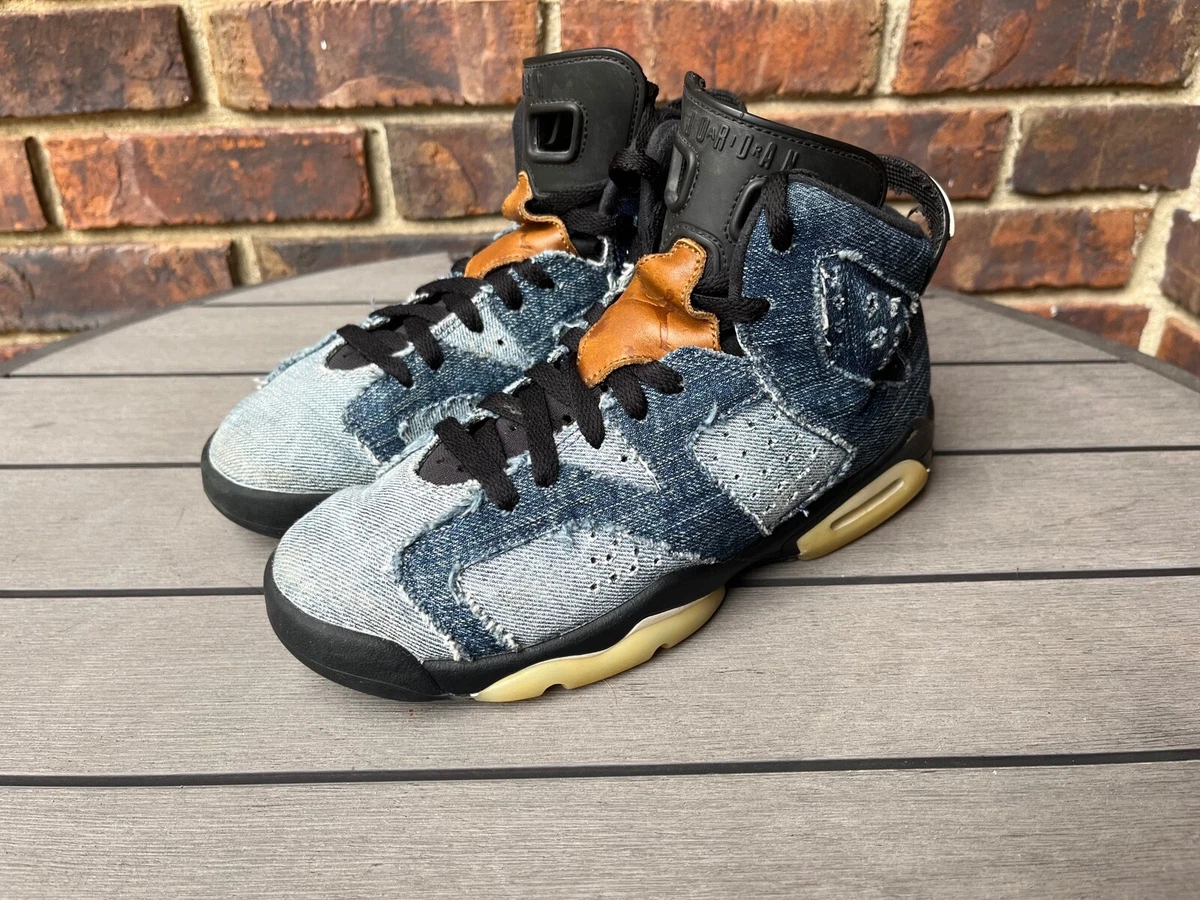 Nike Air Jordan 6 Retro Jeans / Denim Kid's Shoes Sz 5Y cv5489-401 GUC