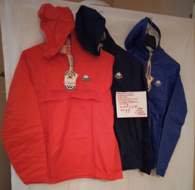 Kway Set 6-teilig Robe von Kappa mit BaumwollinnenseiteRot- Blau- Azz. 80er Vintage