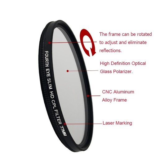 1pc Slim HD CPL Filter SLR Micro-SLR Camera Polarizer 43/49/52/58/67/72/77/82mm - Picture 8 of 18