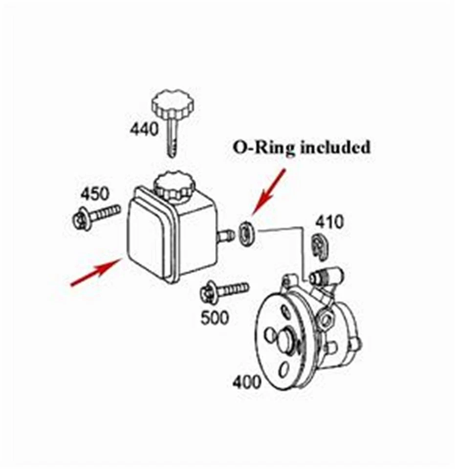 Depósito de líquido de dirección asistida 1998-11 Mercedes CL CLK CLS E G ML 000 460 01 83 Foto 3 de 3