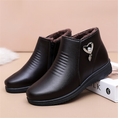 Women's Thermal Plush Lined Snow Boots Flat Slip On Comfort Casual Winter Shoes | eBay Women's Thermal Plush Lined Snow Boots Flat Slip On Comfort Casual Winter Shoes | eBay
