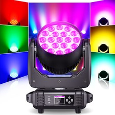 19x15W RGBW 4-in-1 LED Wash Zoom Moving Head Light DMX512 DJ Concert Stage Light