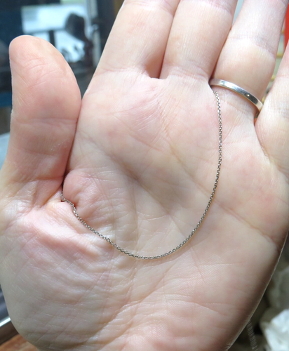 🔥💞L@@K Sparkly Real 14K White Gold Cable CHAIN NECKLACE 20.25" women teens - Picture 5 of 13