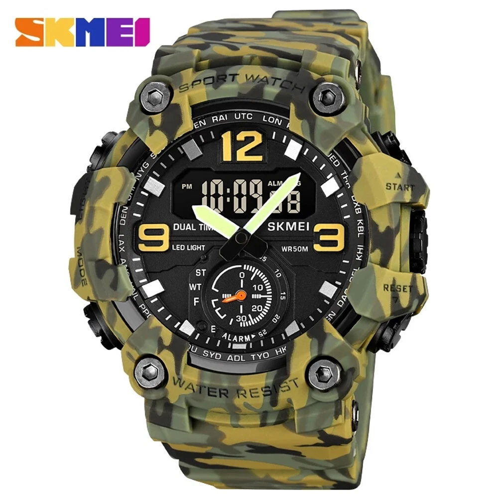 Multifunction Cool Boys Watches Sports Wristwatch Digital Camo Watch Cheap