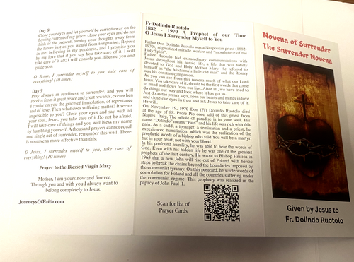 Novena of Surrender Surrender Novena by Fr Dolindo Ruotolo, Tri-fold ...
