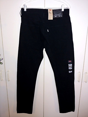 LEVI'S MEN'S 512 SLIM TAPER BLACK STRETCH JEANS-33x30.5 (TAG SAYS