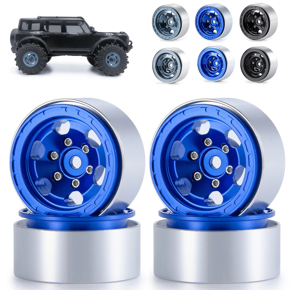 4x Beadlock Felgen 1.0 " Rad für Traxxas RC Crawler 1/18 TRX4M 1/24 Axial SCX24 - Bild 4 von 4