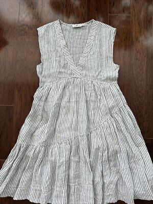 Vineyard Vines Women's Jet Stripe Tiered Linen Dress - Jet Stripe Vineyard Vines Women's Jet Stripe Tiered Linen Dress - Jet Stripe