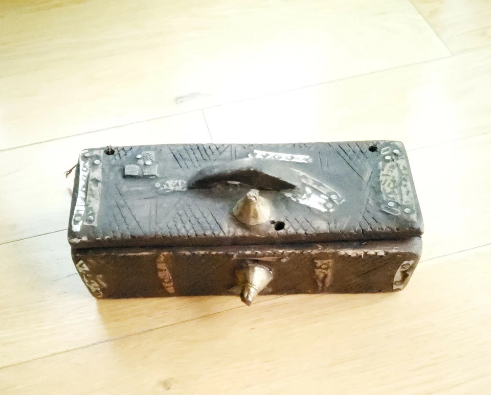 Moroccan Antique Wooden brass Tuareg Kitab Chest,Mauritania Chest,Vintage Chest, - Image 3 of 4