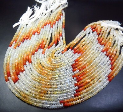 Natural Mexican Multi Opal Rondelle Faceted Gems Beads 4mm 13''Strand LC-1189