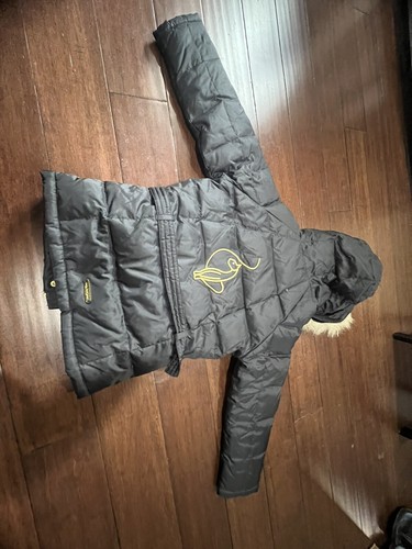 Baby Phat Girlz Black Puffer Jacket Winter Coat Removable Fur Hood Girls Size S - Picture 7 of 9
