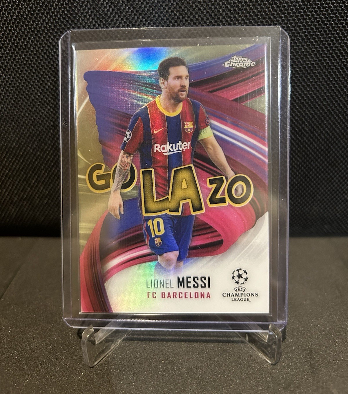 Topps 2020-21 Chrome UCL Lionel Messi FC Barcelona Refractor Lot 3 Cards