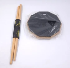 NEW IN BOX Donner 8" Drum Practice Pad With Wood Drum Sticks - Christmas Gift