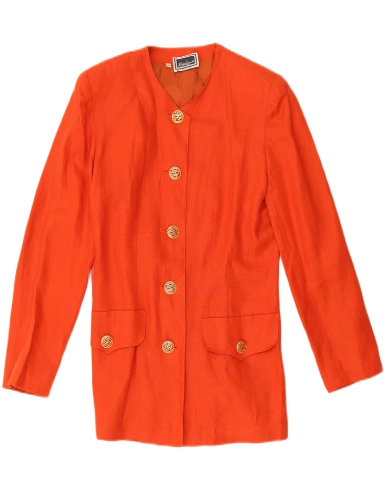 LUISA SPAGNOLI Womens 5 Button 2 Piece Skirt Set IT 42 Medium W28 Orange AW12 - Image 2 of 4