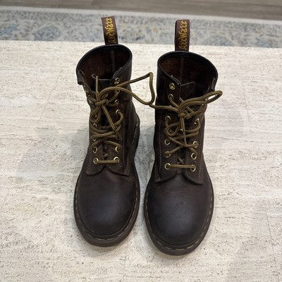 Dr. Doc Martens THE ORIGINAL 1460 CRAZY HORSE Brown Leather Boots USM-5