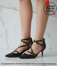 Missoni · women's shoes elegant pumps · leather Pelle · black · straps · 38