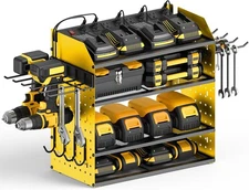 Modular Desk Power Tools Organizer with Charging Station, 4 Layer Drills Battery