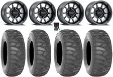 Method 409 15" Black Wheels 33" SS360 Tires Textron Wildcat XX