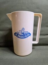 New St. Pauli Girl Beer Plastic Pitcher Old Bar Classic Logo Vintage Rare NOS